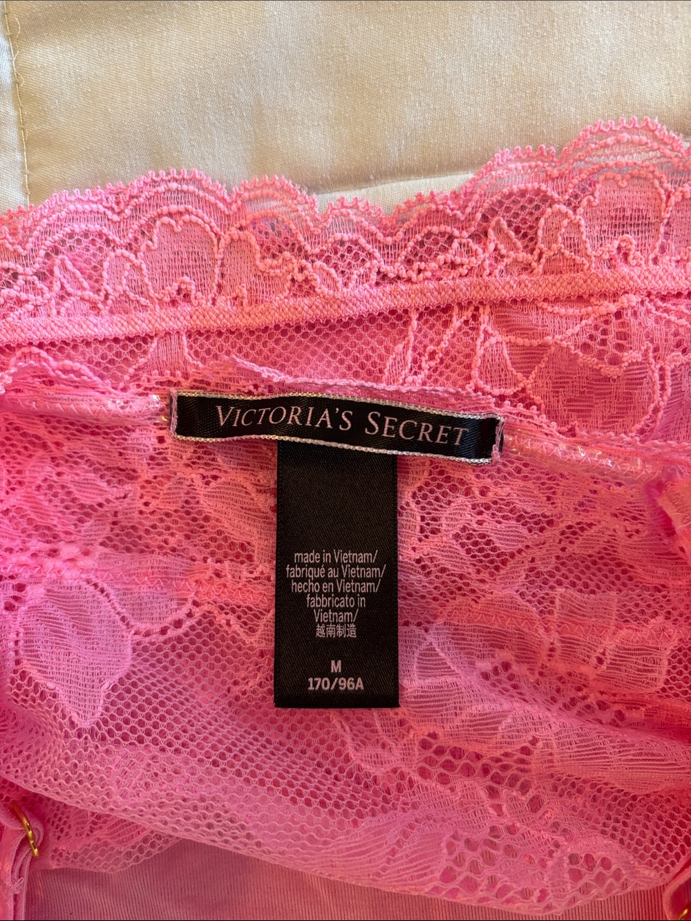 Victoria's Secret Hot Pink Lace Cami & Shortie Set - Picture 4 of 4